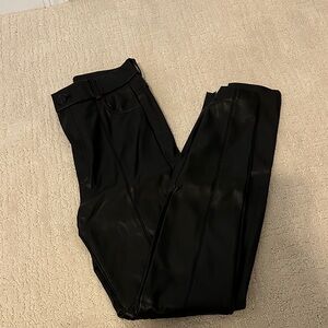 Zara Dark Leather Skinny Pants
